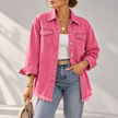 Arabella Frayed-Hem Oversized Denim Jacket