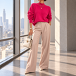 Magnolia Ribbed Roll-Neck Knit Sweater