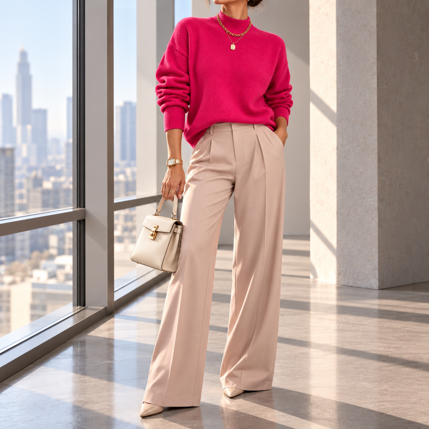 Magnolia Ribbed Roll-Neck Knit Sweater