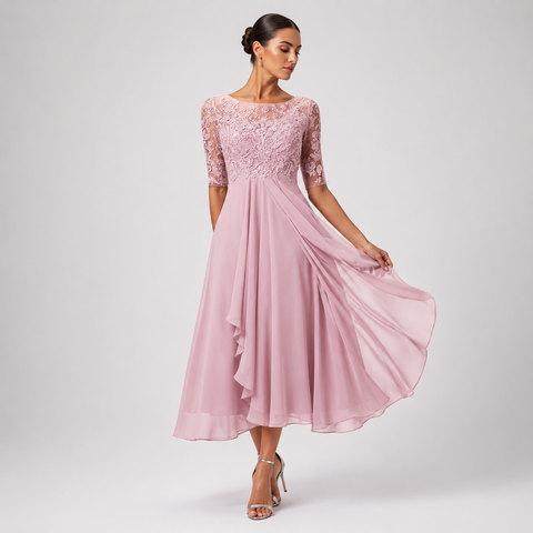 Lace Maxi Dress Long Sleeve Elegant Formal Evening Party Dress