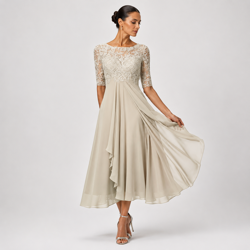 Lace Maxi Dress Long Sleeve Elegant Formal Evening Party Dress