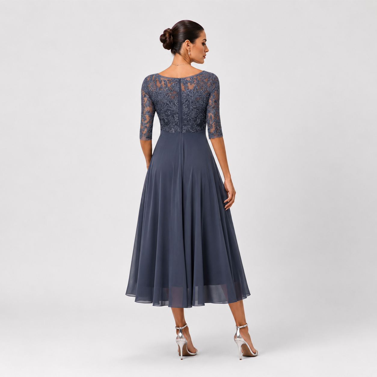 Lace Maxi Dress Long Sleeve Elegant Formal Evening Party Dress