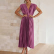 Seraphina Pleated V-Neck Midi Dress Occasion Formal