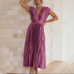 Seraphina Pleated V-Neck Midi Dress Occasion Formal