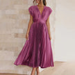 Seraphina Pleated V-Neck Midi Dress Occasion Formal