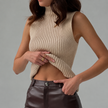 Raye Mock Neck Ribbed Sleeveless Knit Top