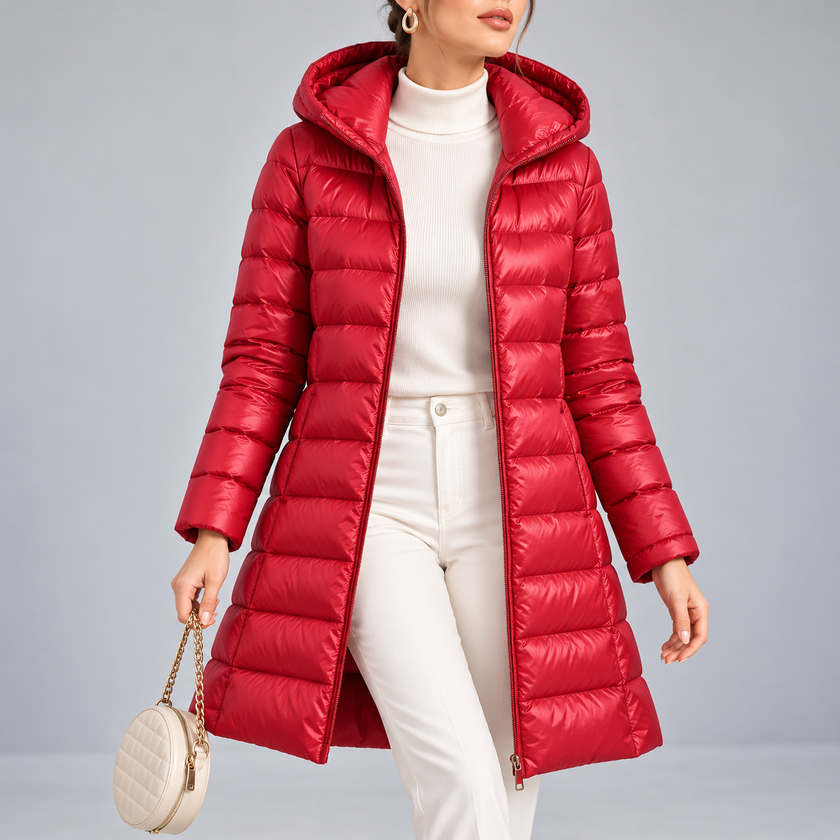 Marianne Hooded Long Quilted Down Jacket