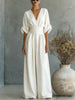 Amara Wrap V-Neck Wide-Leg Maxi Jumpsuit