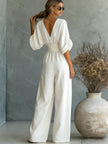Amara Wrap V-Neck Wide-Leg Maxi Jumpsuit