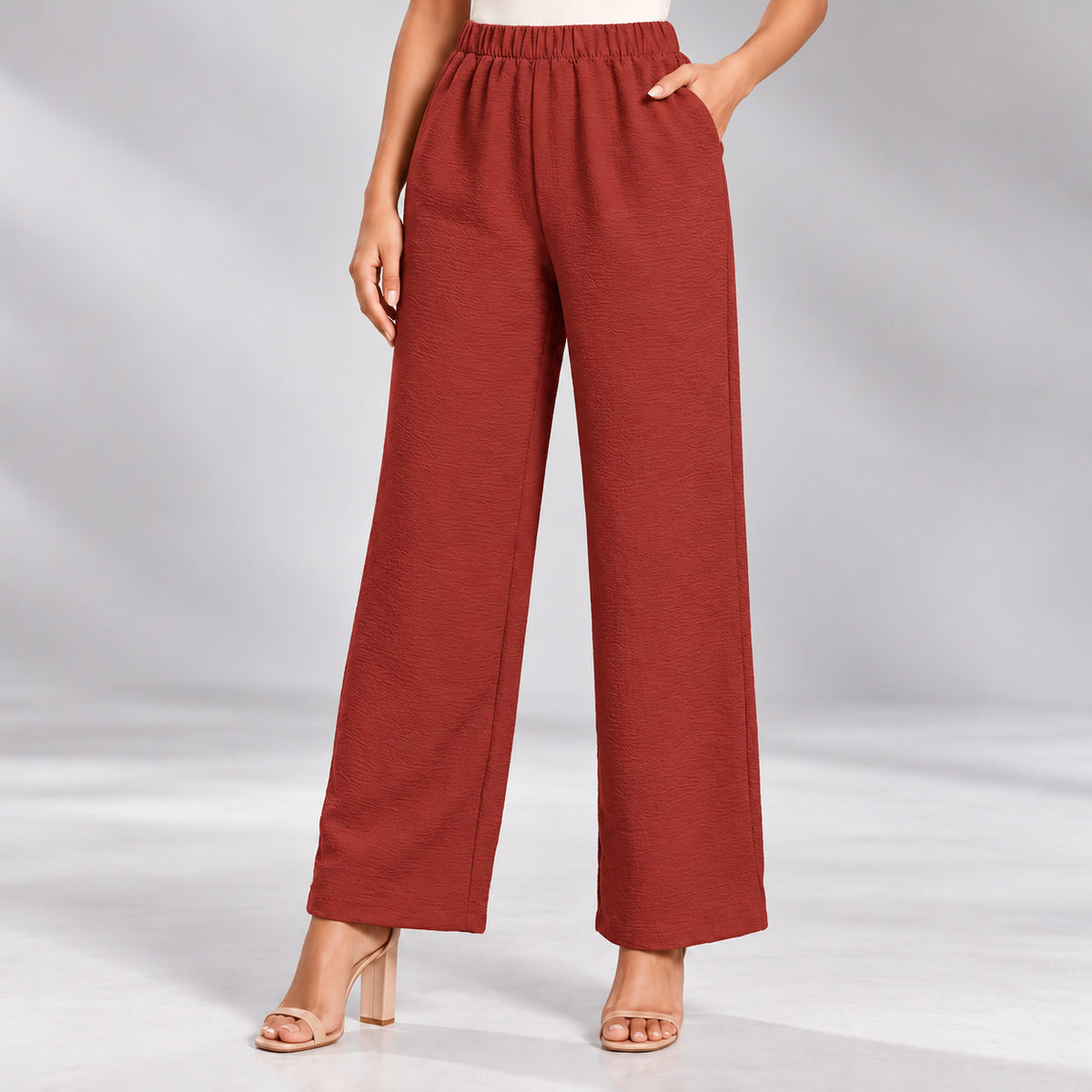 Loredana Elastic-Waist Straight-Leg Pants