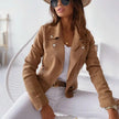 Corinne Suede Moto Zip-Up Cropped Jacket Fall Essential