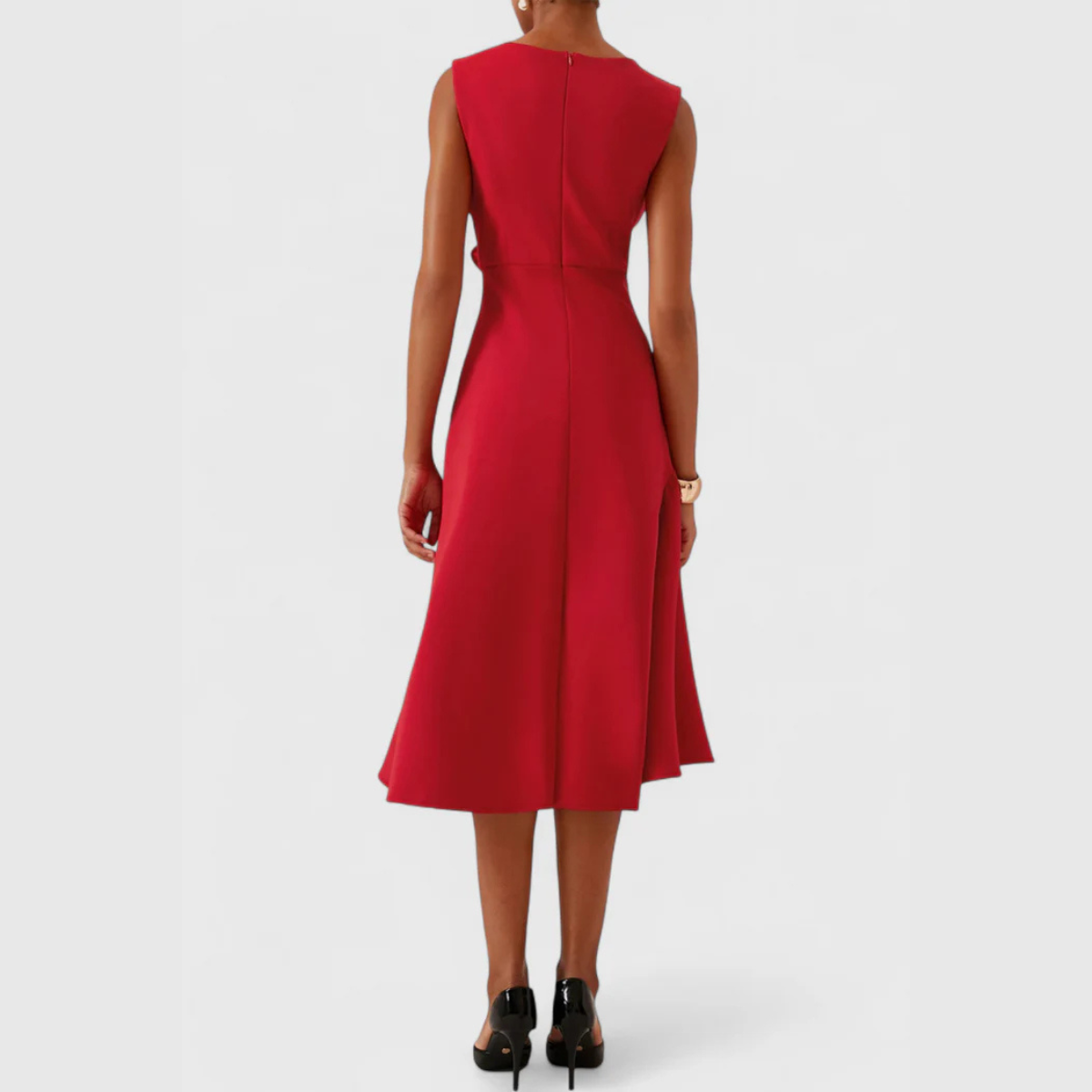 Elodie Ruffle-Hem Wrap Detail Midi Dress