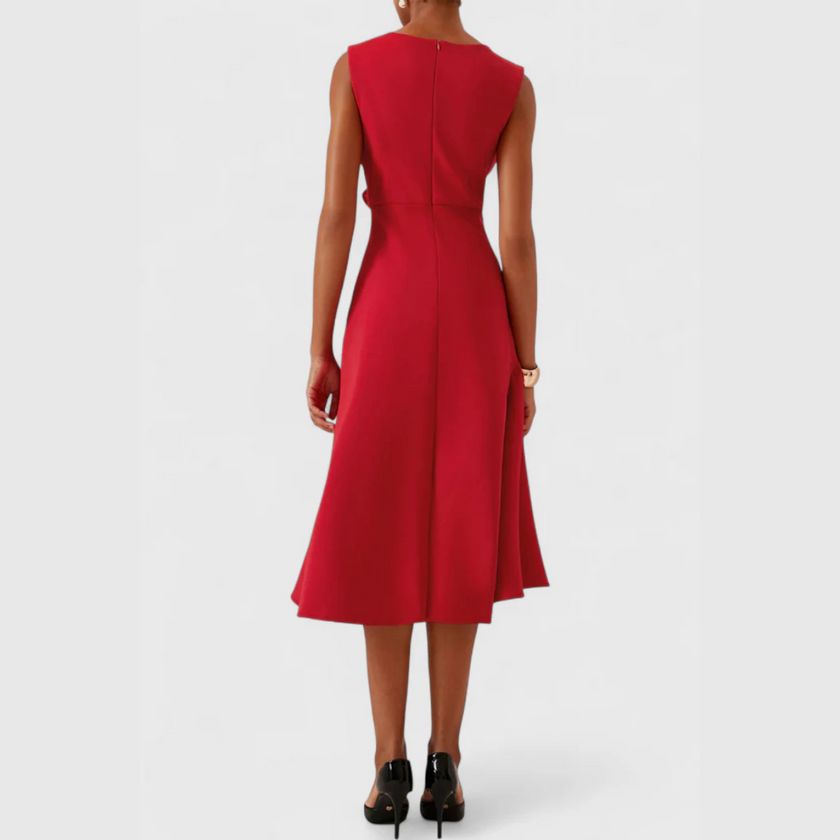 Elodie Ruffle-Hem Wrap Detail Midi Dress