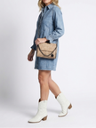 Arianna Button-Front Denim Shirt Dress