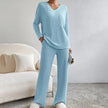 Mila Ribbed Knit Two Piece Lounge Set