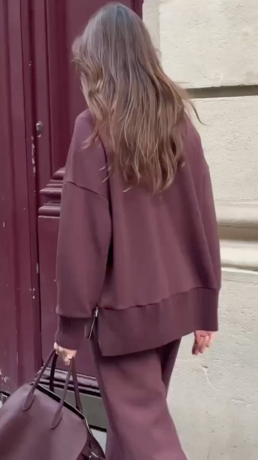 Lucienne Relaxed Long-Sleeve Two-Piece Set