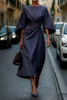 Beatrix Belted Midi Dress Round Neck