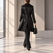 Valeria Belted Double-Breasted Leather Trench Coat