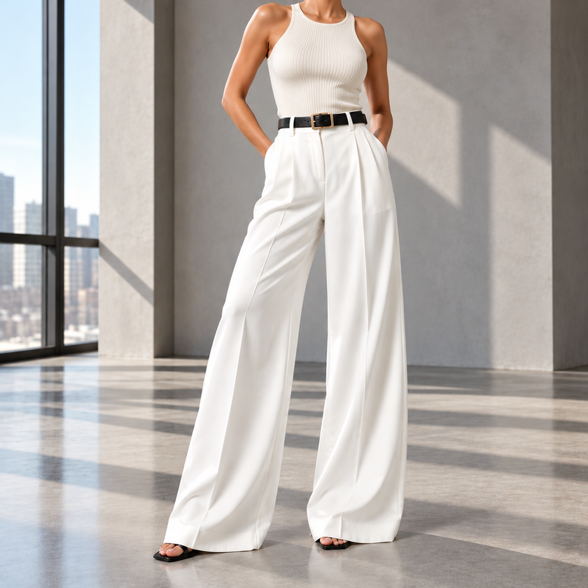 Antonella Tailored Wide-Leg Pants