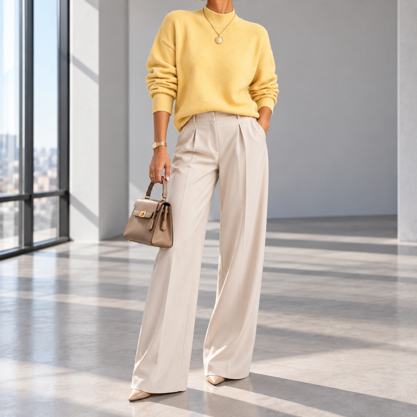 Magnolia Ribbed Roll-Neck Knit Sweater