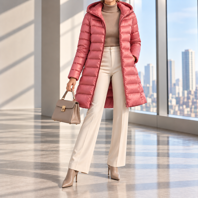 Marianne Hooded Long Quilted Down Jacket