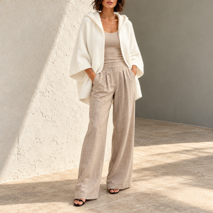 Rosaria Hooded Open-Front Knit Cardigan