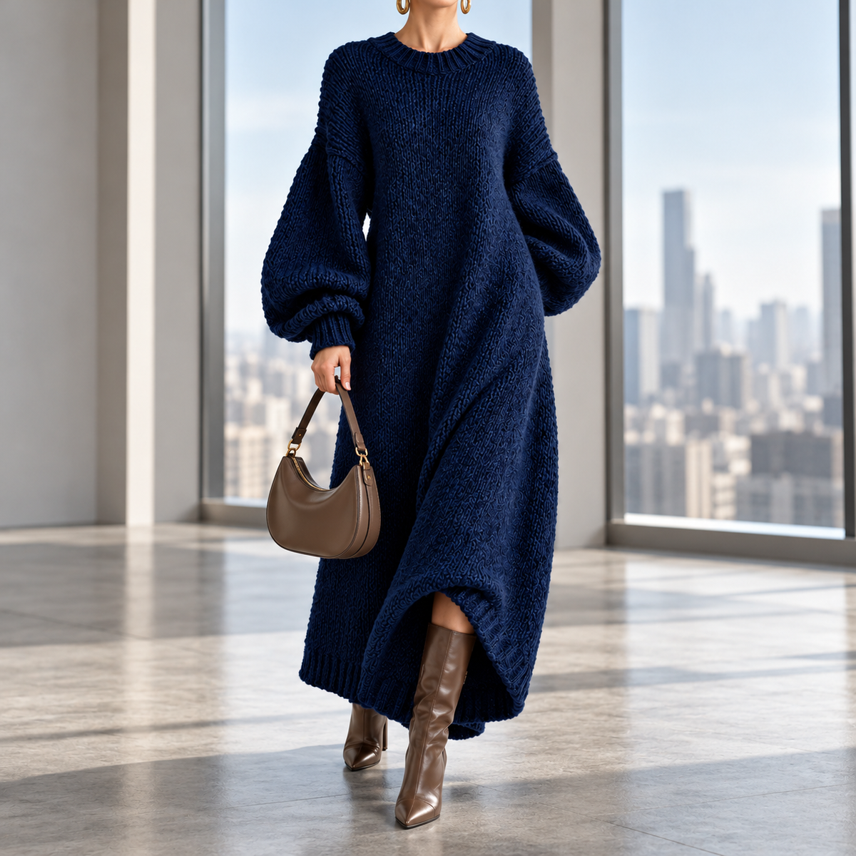 Ottavia Oversized Knit Maxi Sweater Dress
