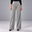 Lorenza Herringbone High-Waist Wide-Leg Pants