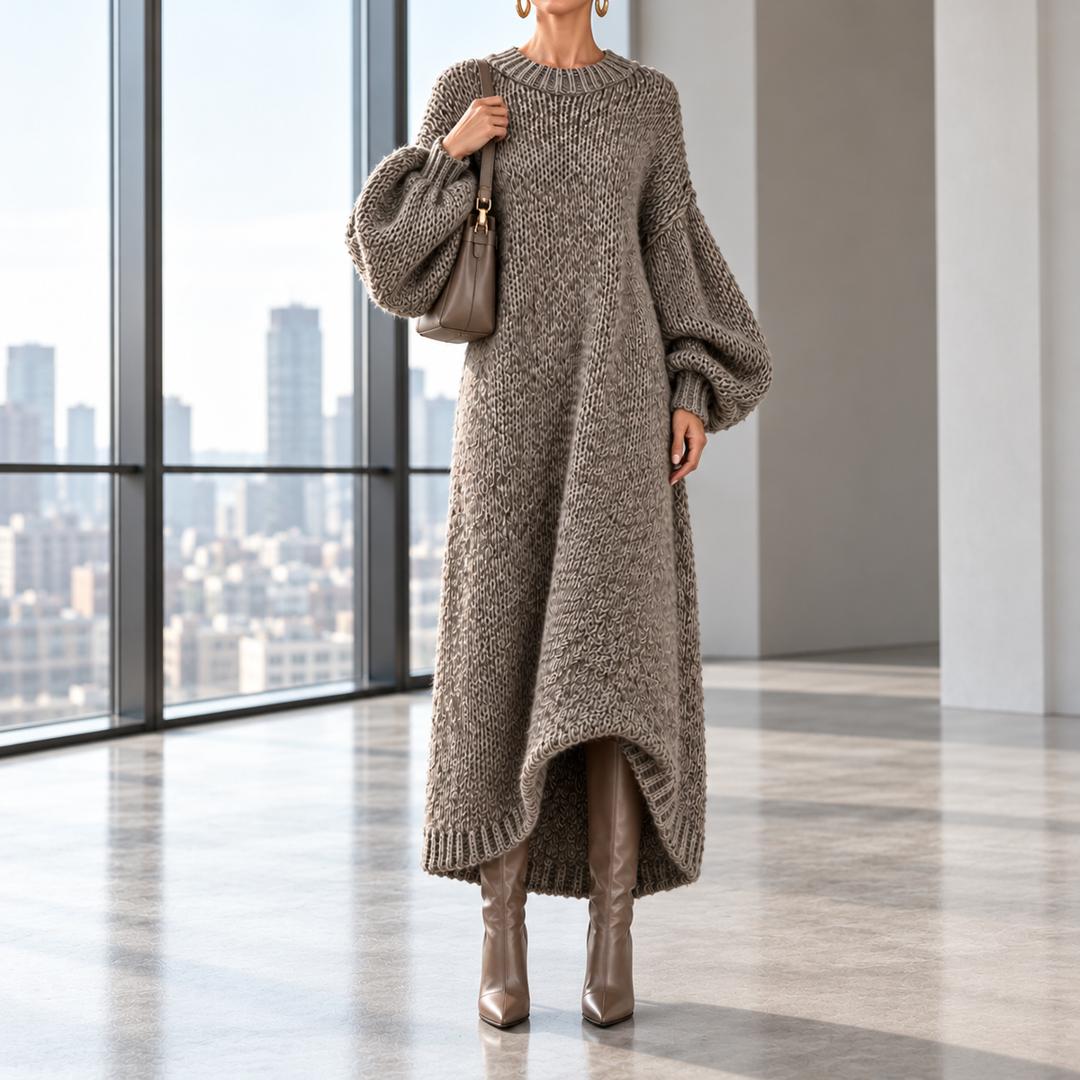 Ottavia Oversized Knit Maxi Sweater Dress