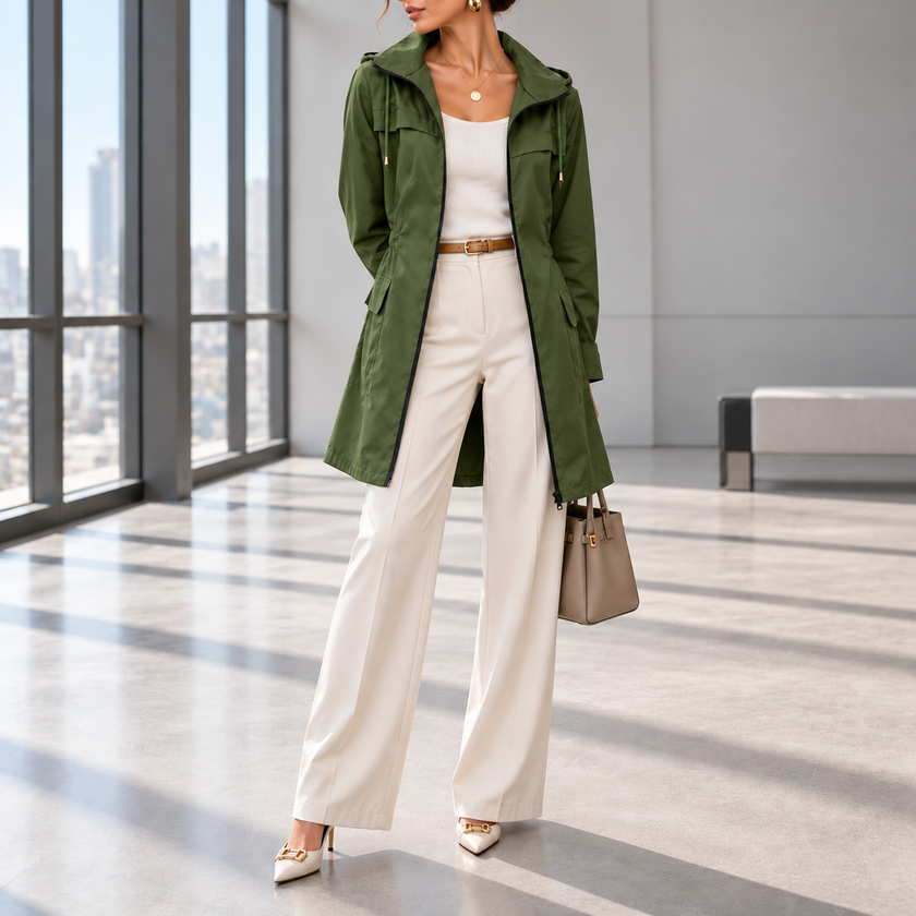 Sabrina Windproof Zip-Front A-Line Jacket