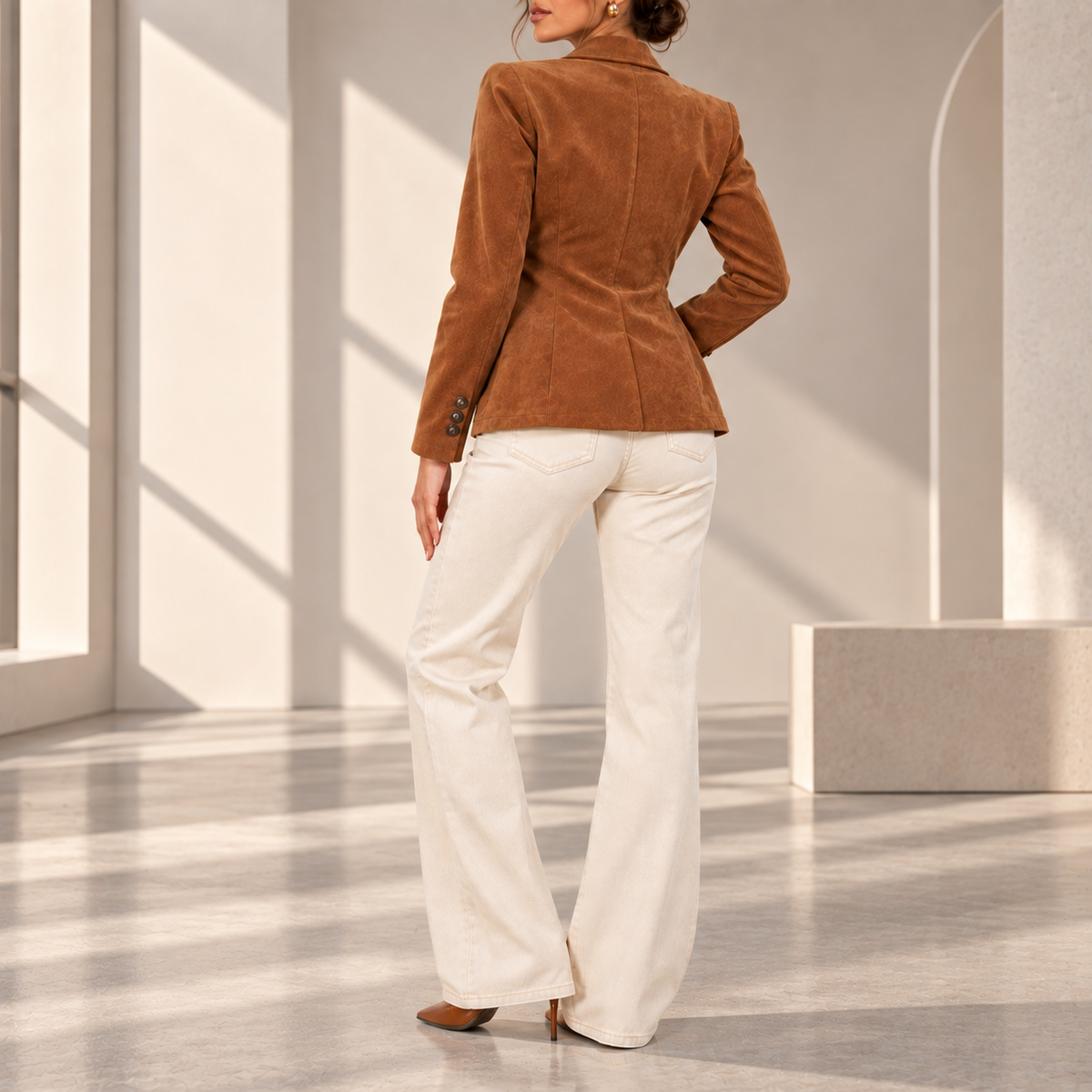 Francesca Button-Down Suede Blazer