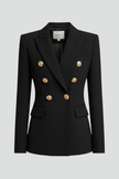 Signature Double-Breasted Blazer Gold Buttons Women Formal