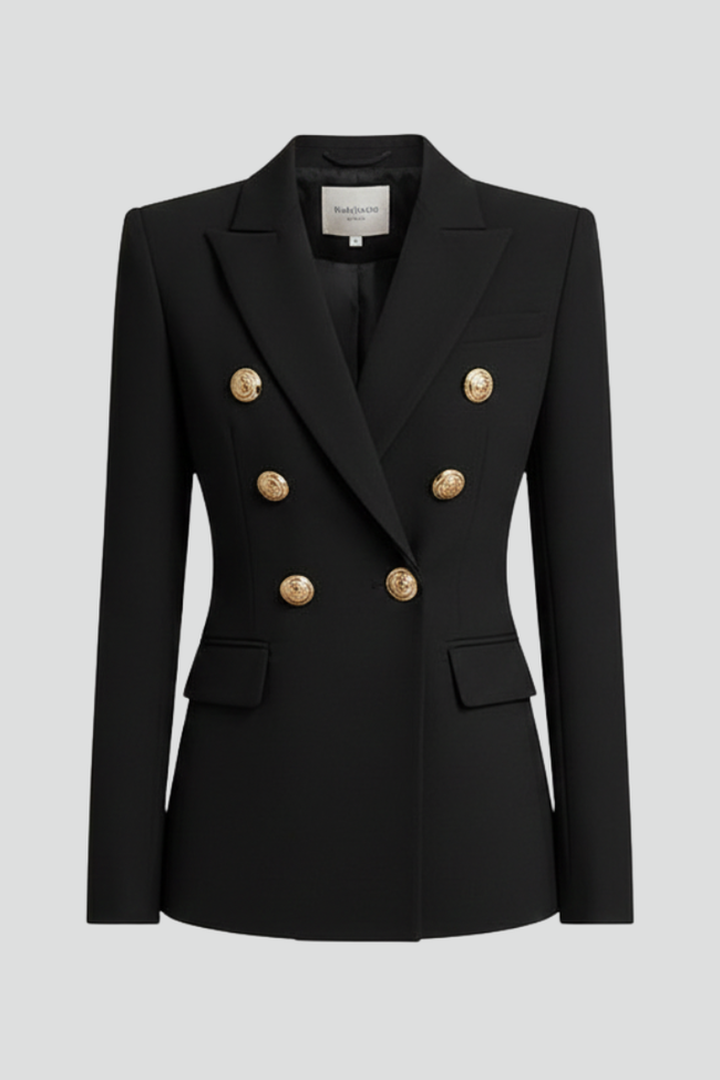 Signature Double-Breasted Blazer Gold Buttons Women Formal