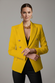 Signature Double-Breasted Blazer Gold Buttons Women Formal