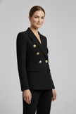 Signature Double-Breasted Blazer Gold Buttons Women Formal
