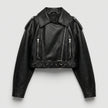 Elettra Belted Cropped Biker Jacket