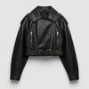 Elettra Belted Cropped Biker Jacket