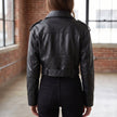 Elettra Belted Cropped Biker Jacket