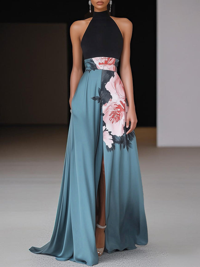 Seraphina Floral Panel Slit Maxi Dress