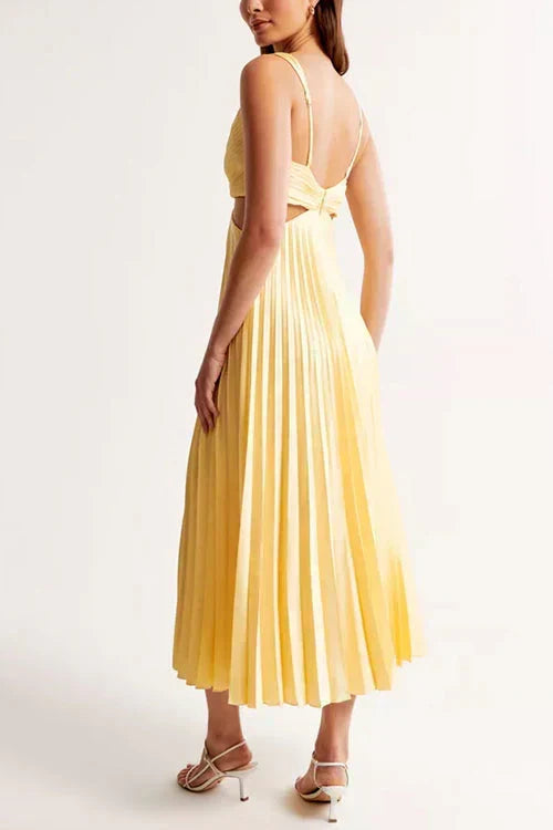 Celestine Pleated Maxi Dress V-Neck Sleeveless