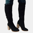 Sybil Ruched Knee-High Block Heel Boots