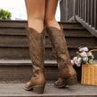 Tatiana Embroidered Knee-High Cowboy Boots