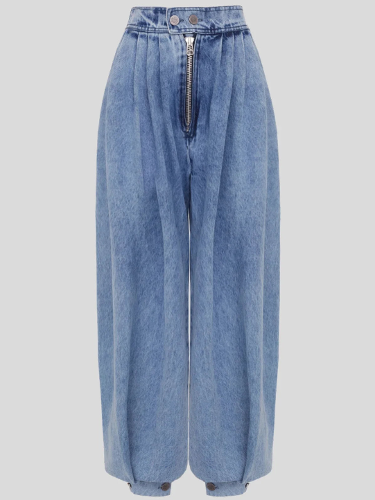 Annabelle Pleated High-Waist Balloon Jeans