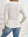 Renata Cable-Knit Peplum Sweater
