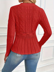 Renata Cable-Knit Peplum Sweater