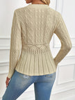 Renata Cable-Knit Peplum Sweater
