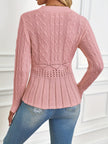 Renata Cable-Knit Peplum Sweater