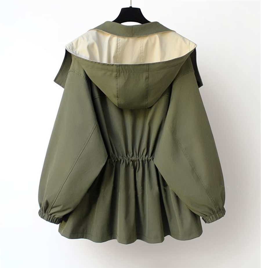 Cordelia Drawstring Hooded Trench Coat
