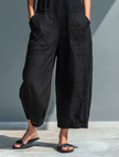 Celia Wide-Leg Button-Front Sleeveless Jumpsuit Casual Pockets