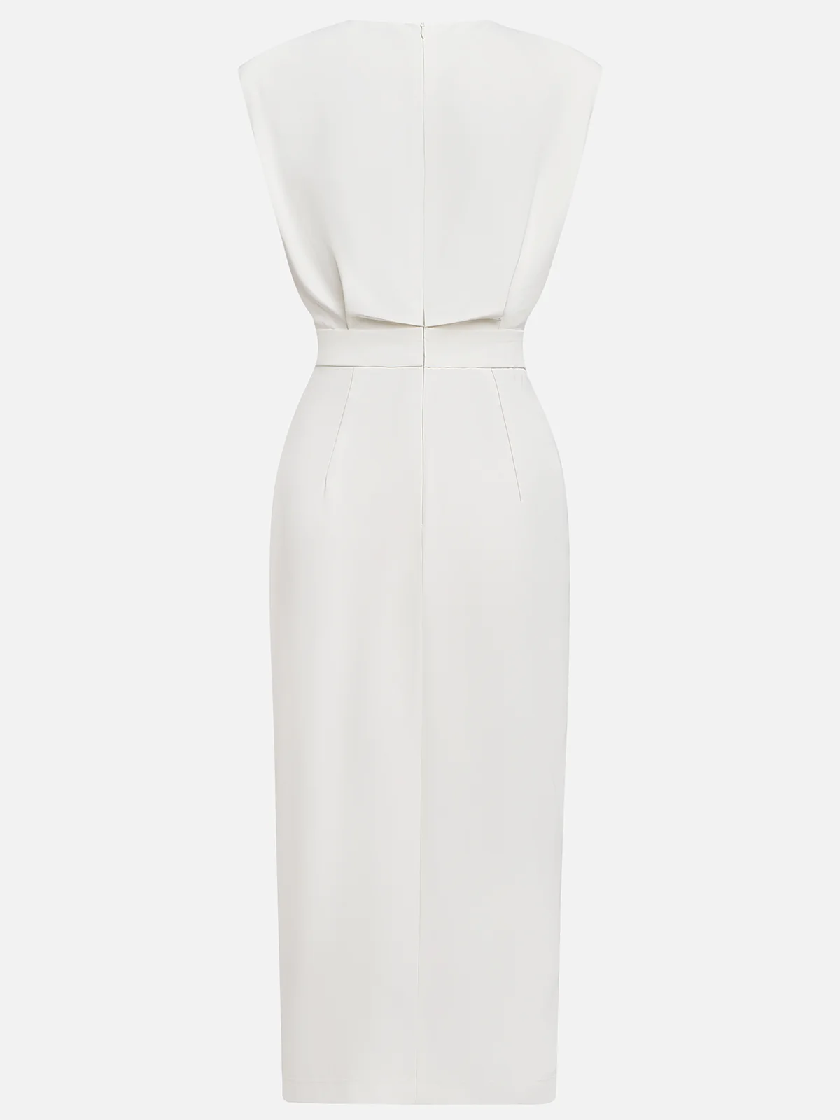 Delphine Sleeveless Side-Button Midi Dress